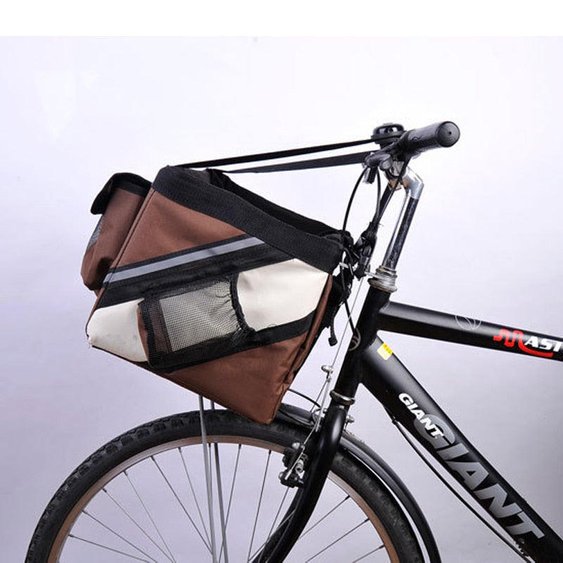 Waterproof Pet Bike Basket Carrier for Small Dogs & Cats