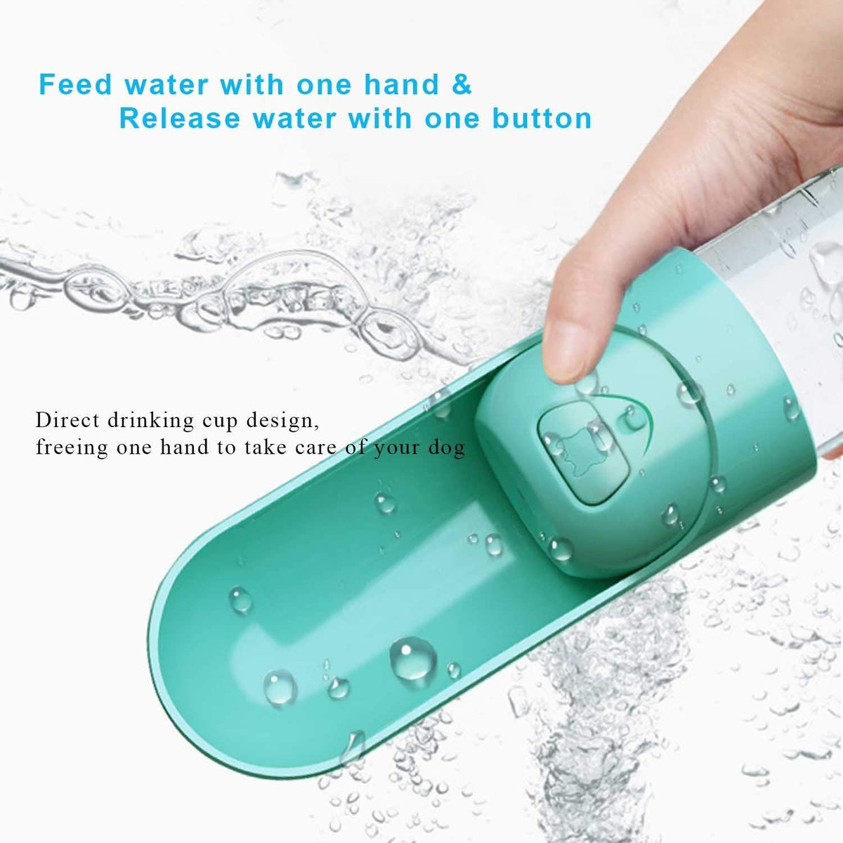 Portable Dog Water Bottle for One-Handed Hydration