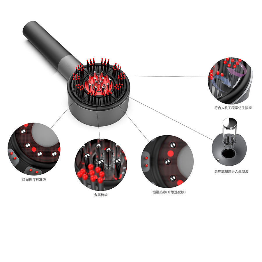 Red Light Hair Growth Brush for Scalp Massage at Home