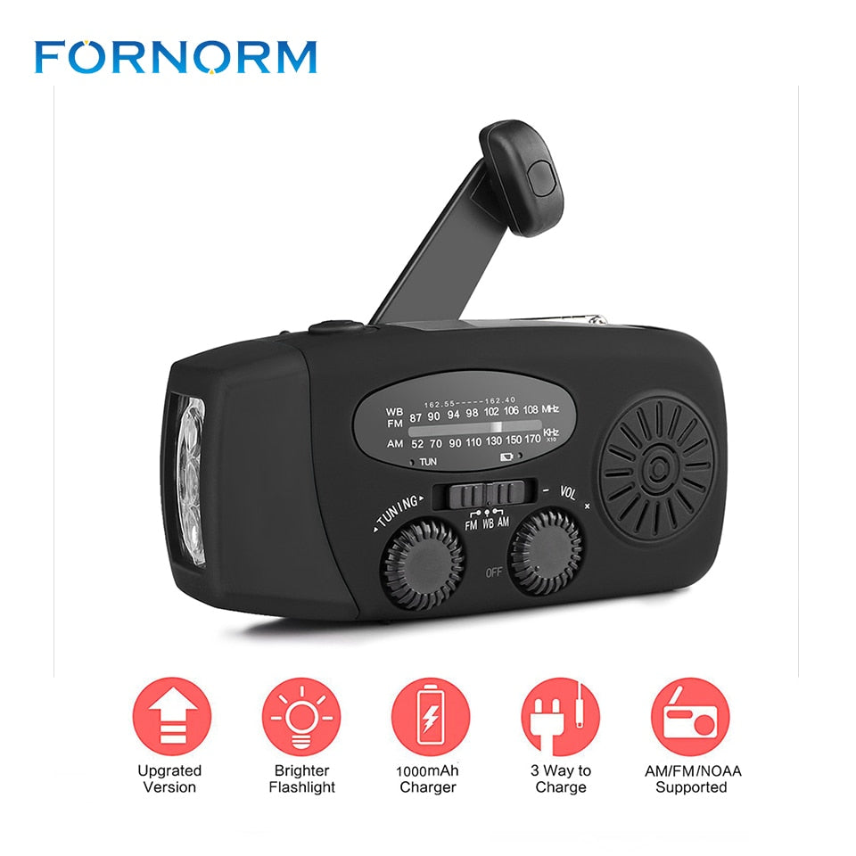 Hand Crank Solar Emergency Radio with Phone Charger