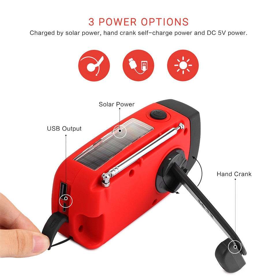 Hand Crank Solar Emergency Radio with Phone Charger