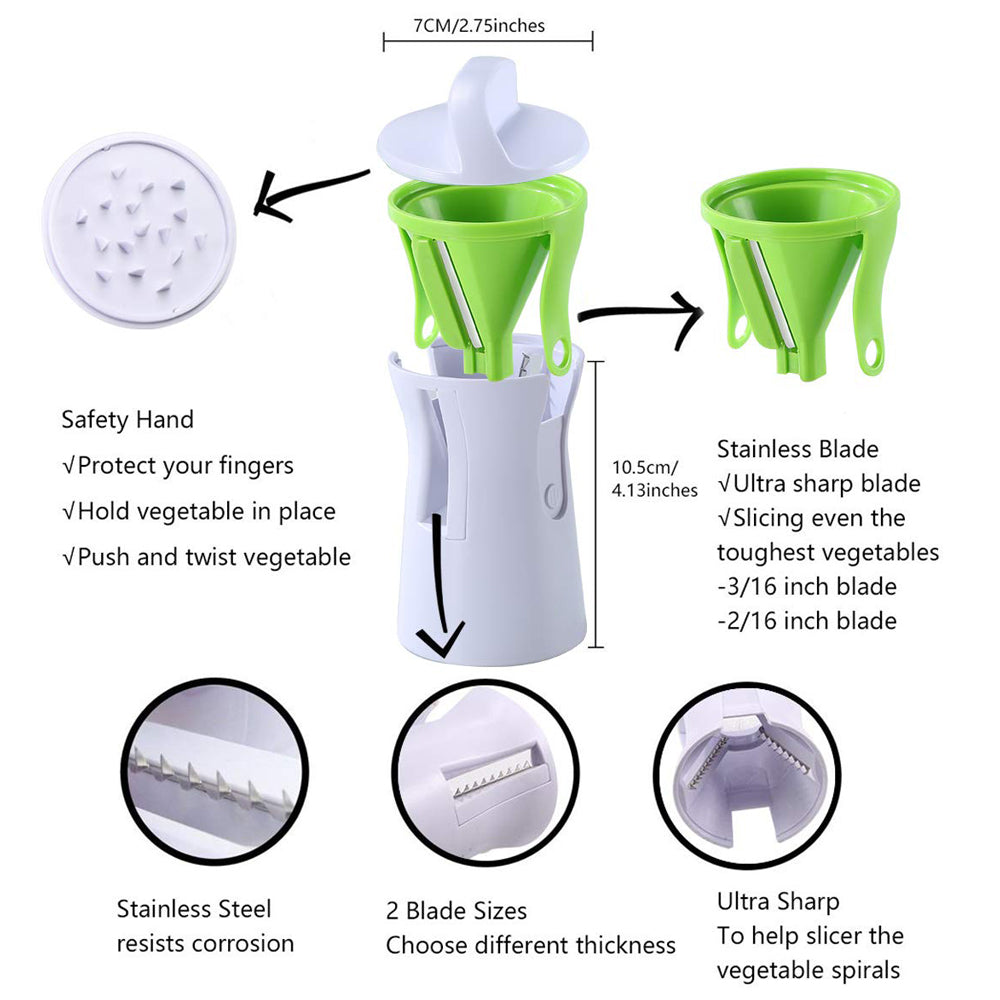 Handheld Spiralizer for Veggie Noodles, Stainless Steel