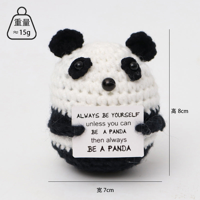 Crocheted Encouragement Doll for Cheerful Desk Decor