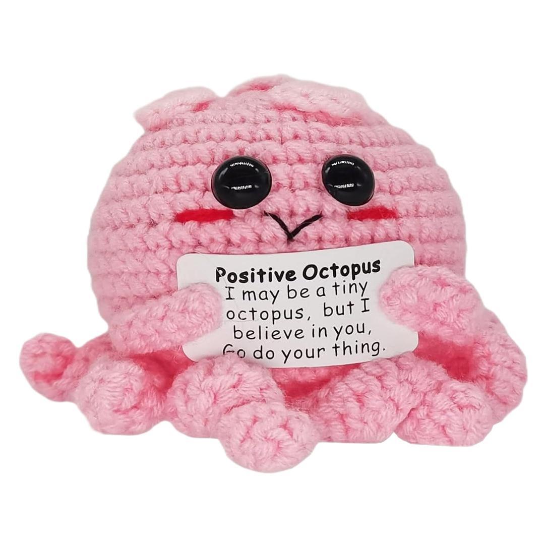 Crocheted Encouragement Doll for Cheerful Desk Decor