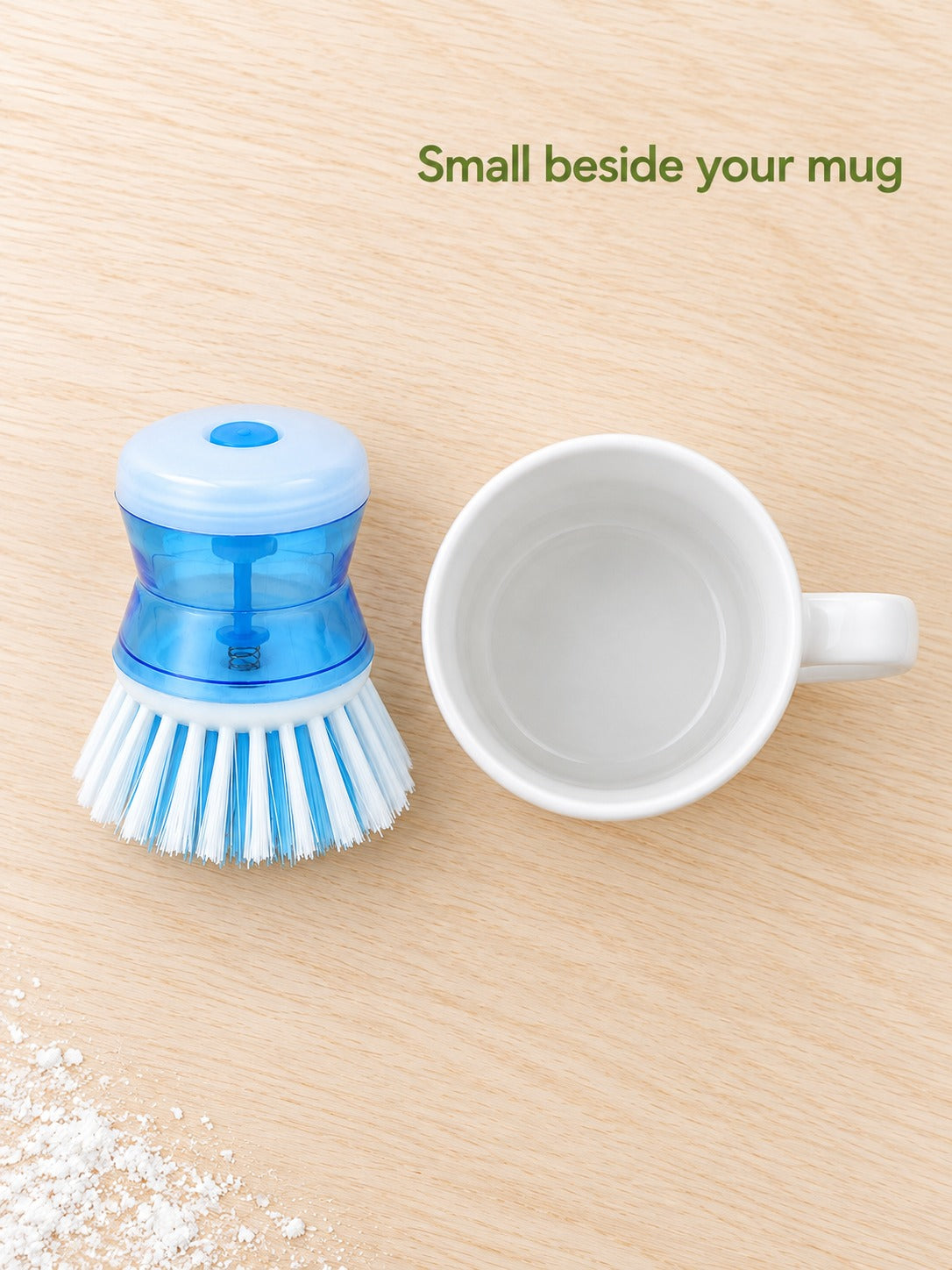 Pot Brush With Built-In Soap Dispenser for Pots and Cups