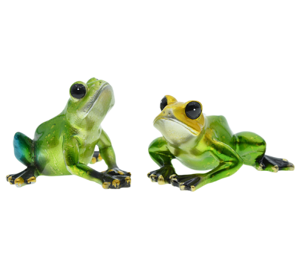 Frog Plant Decor Set for Whimsical Colorful Pot Style