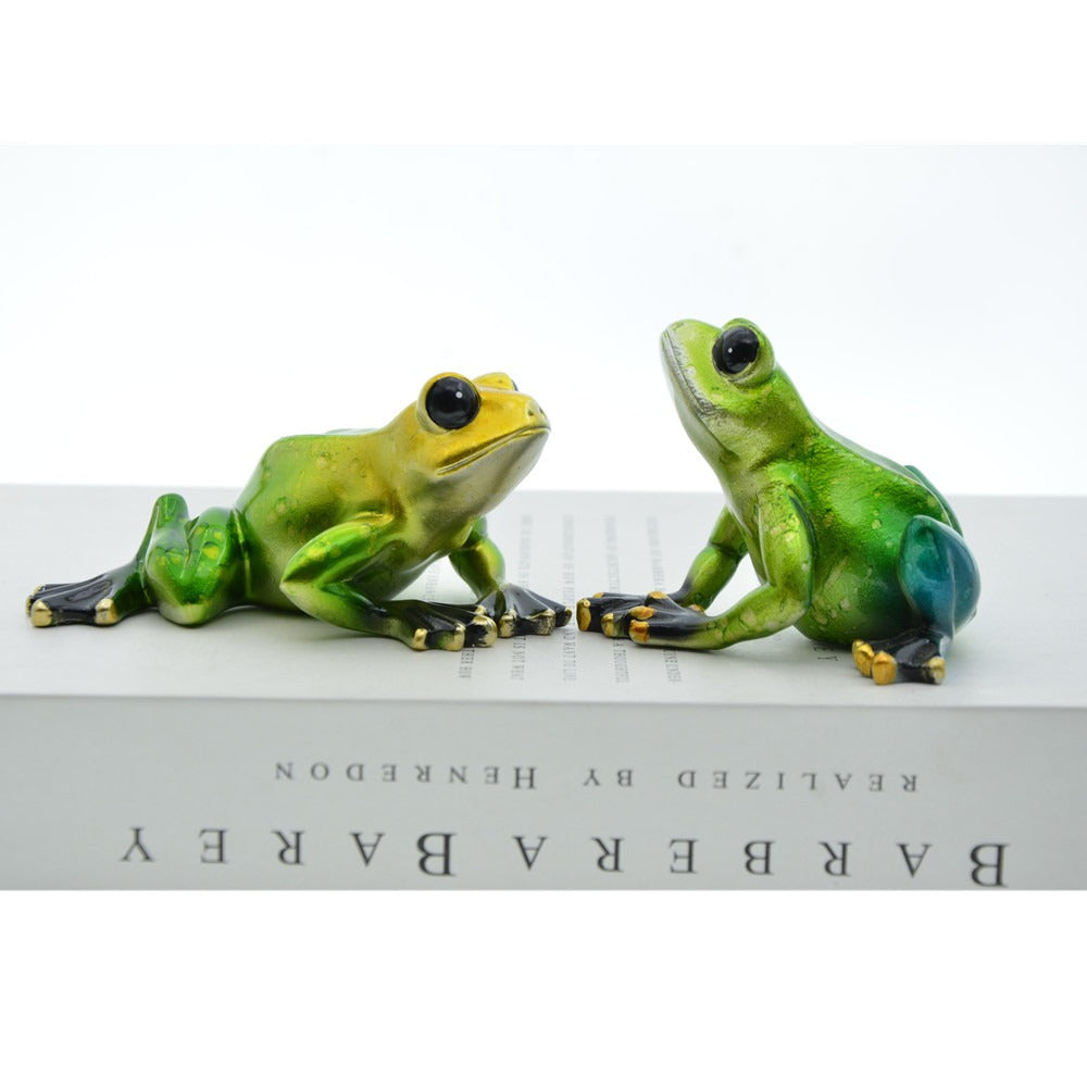 Frog Plant Decor Set for Whimsical Colorful Pot Style