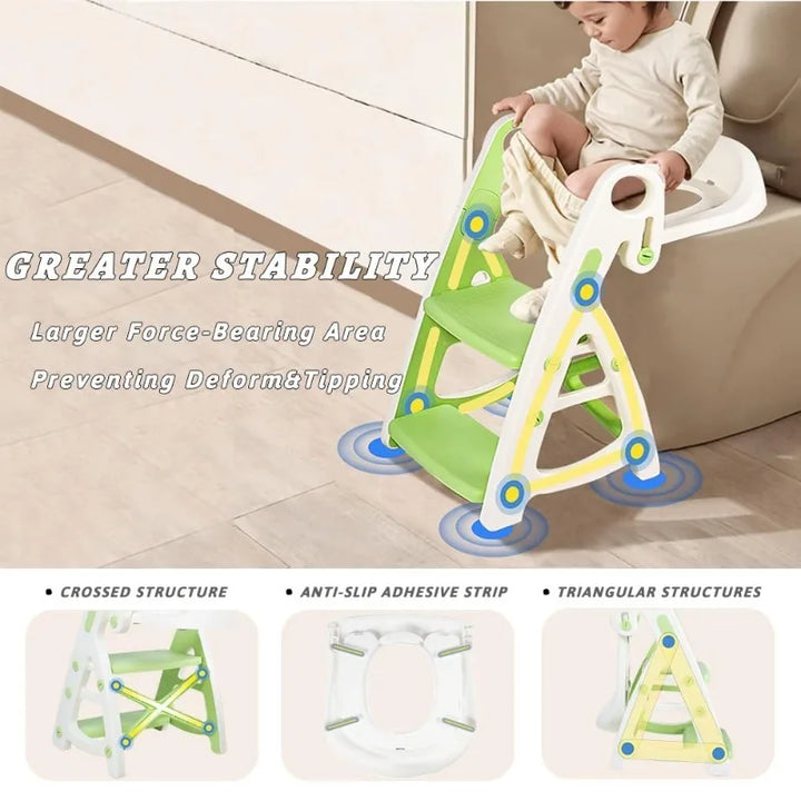 Toddler Toilet Training Seat With Stable Step Stool