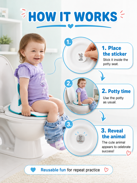 Reusable Potty Training Stickers — Color‑Changing Animal