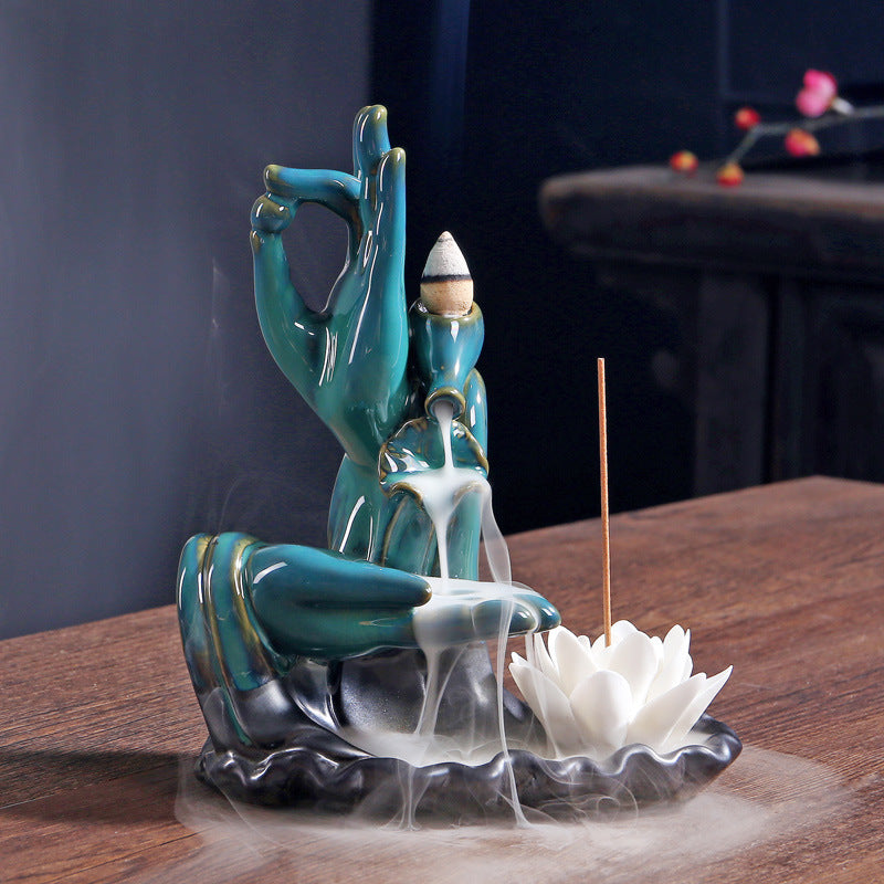 Ceramic Incense Burner for a Cascading Zen Smoke Waterfall
