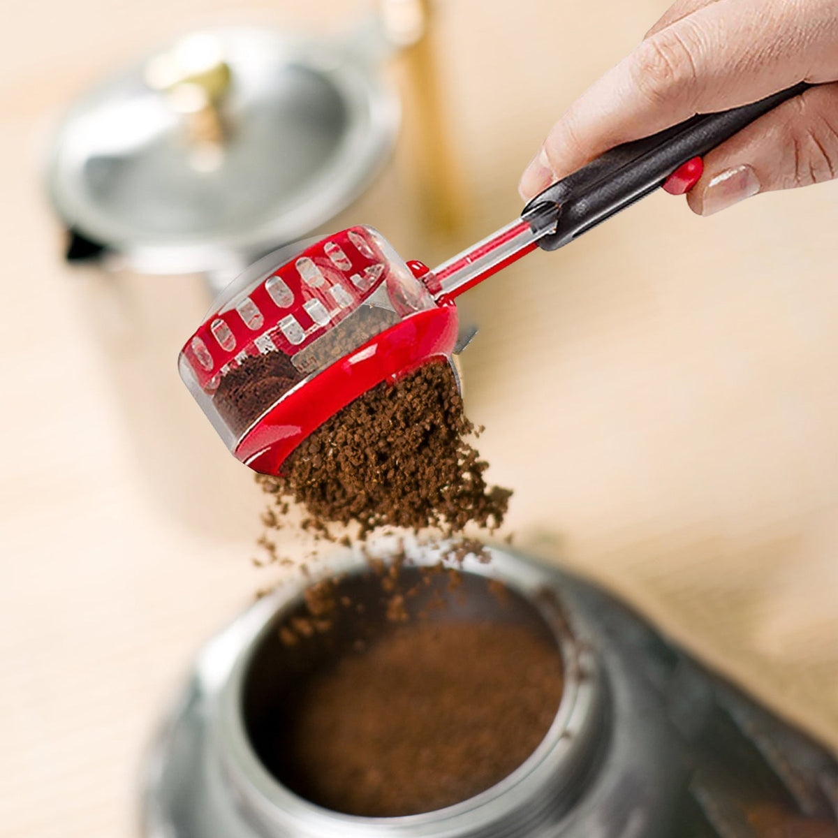 Adjustable Coffee Measuring Spoon With Sliding Lever