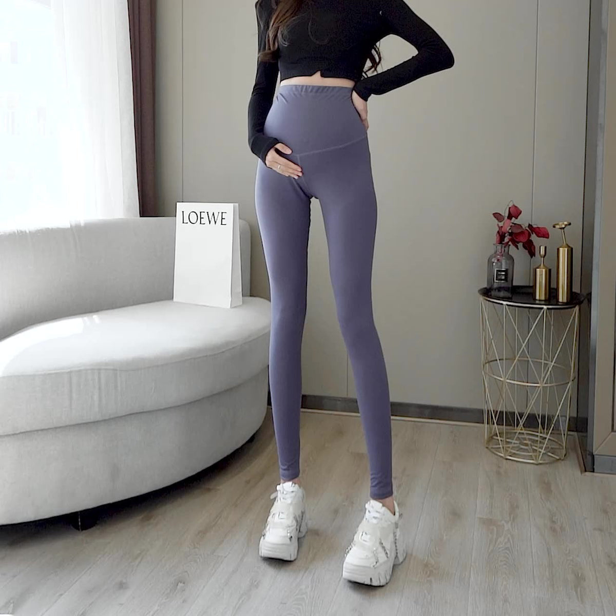 Maternity Leggings With Belly Support & Sculpted Fit