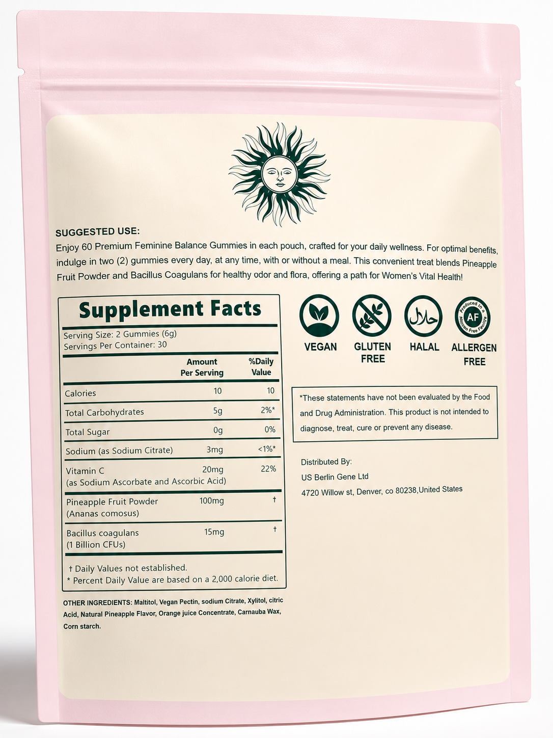 Women’s Balance Gummies — Pineapple Probiotic for Feminine Health