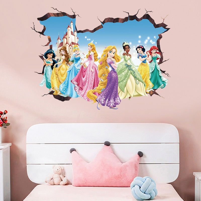 Princess Elsa 3D Wall Sticker for Girls Bedroom Decor