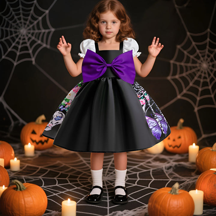 Girls' Halloween Princess Costume Dress Set With Hat