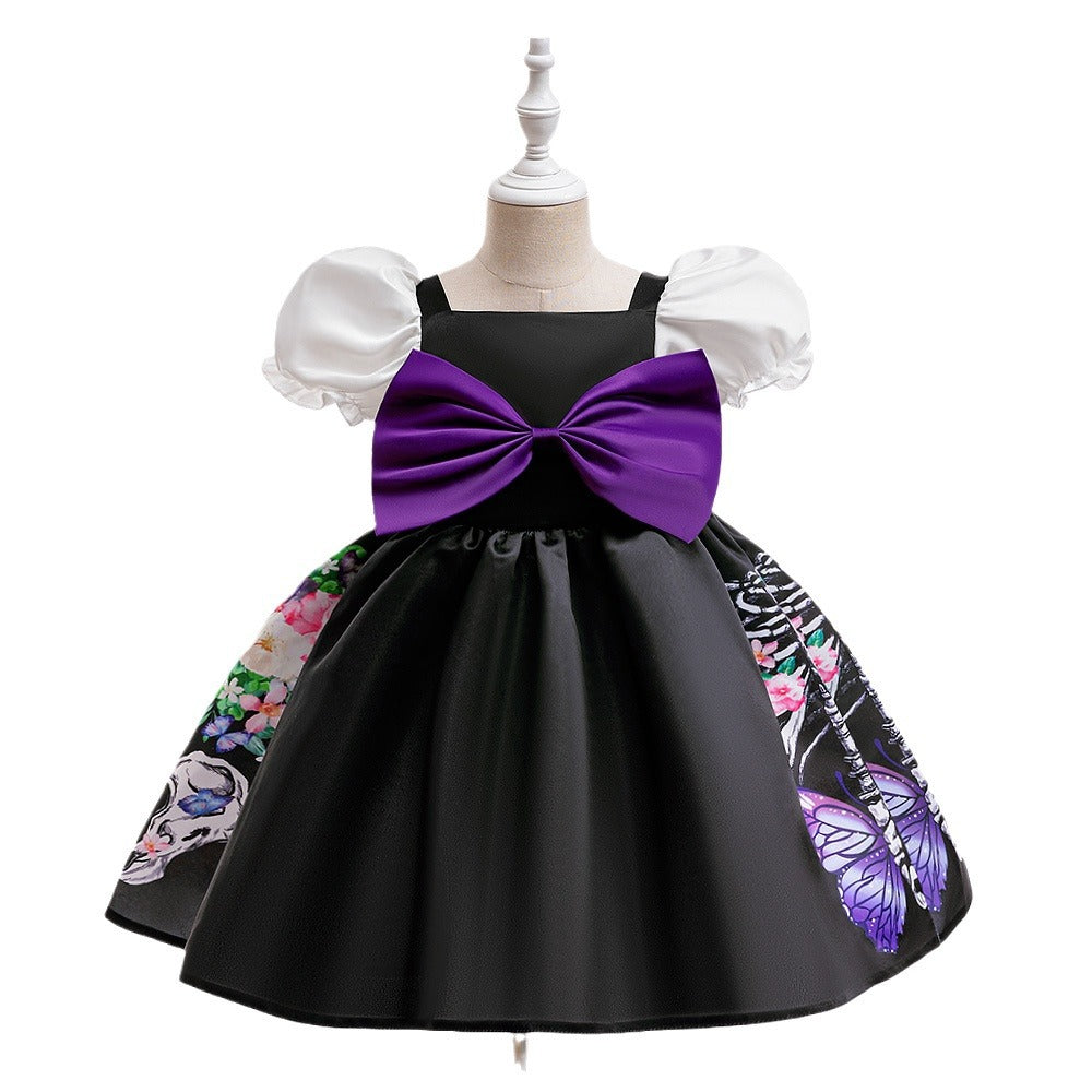 Girls' Halloween Princess Costume Dress Set With Hat