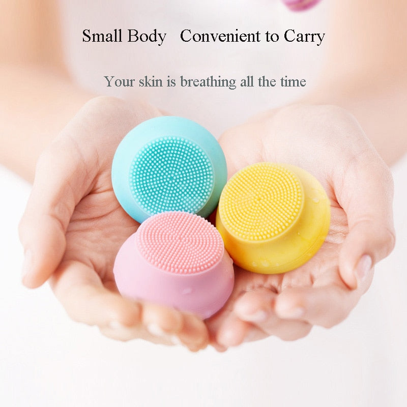 Silicone Facial Cleansing Brush with Micro-Vibration