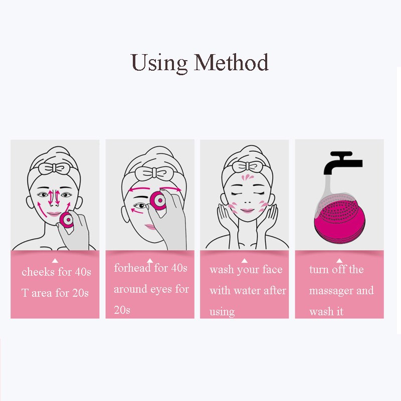 Silicone Facial Cleansing Brush with Micro-Vibration