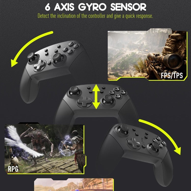 Switch-Style Wireless Bluetooth Controller with Vibration