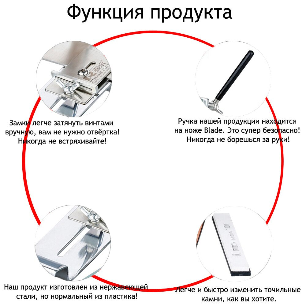 Knife Sharpener Kit with Angle Guide for Even Edges