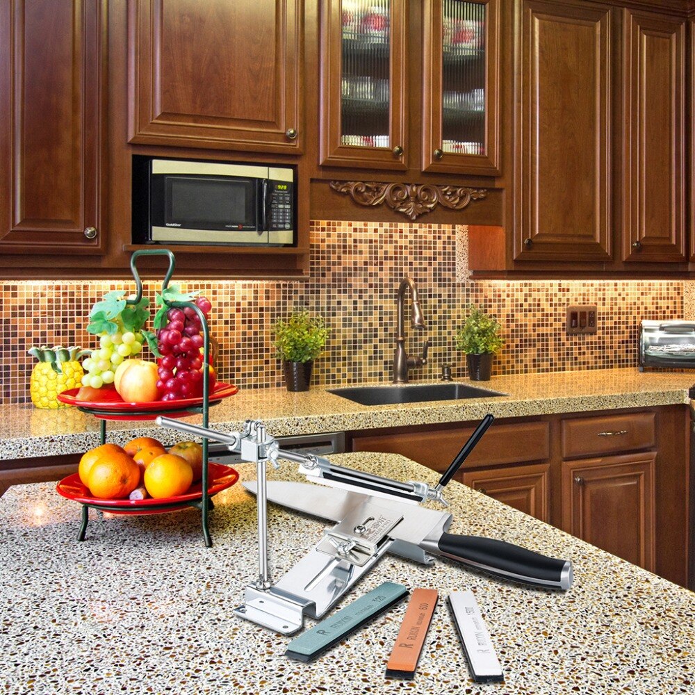 Knife Sharpener Kit with Angle Guide for Even Edges