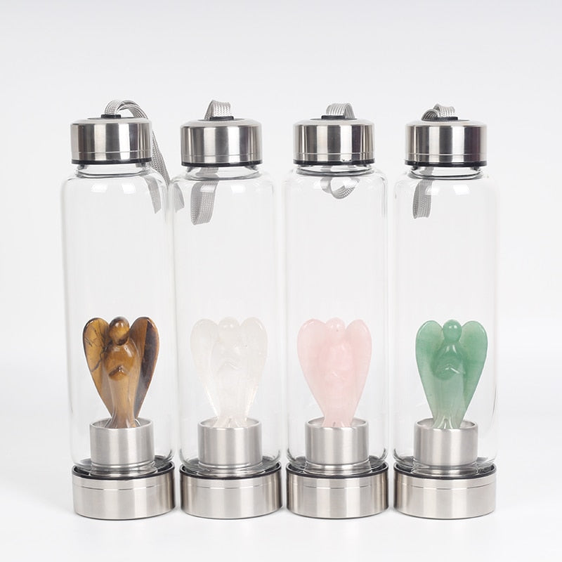 Crystal Gemstone Water Bottle for Ritual Hydration