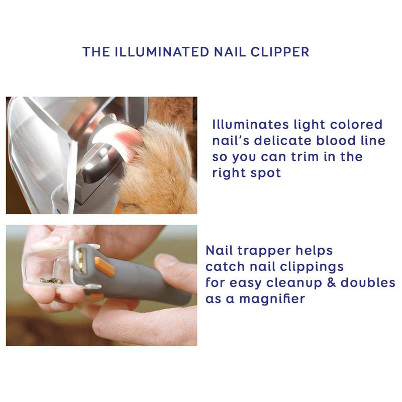 Illuminated Dog Nail Clippers with LED and 5X Magnifier