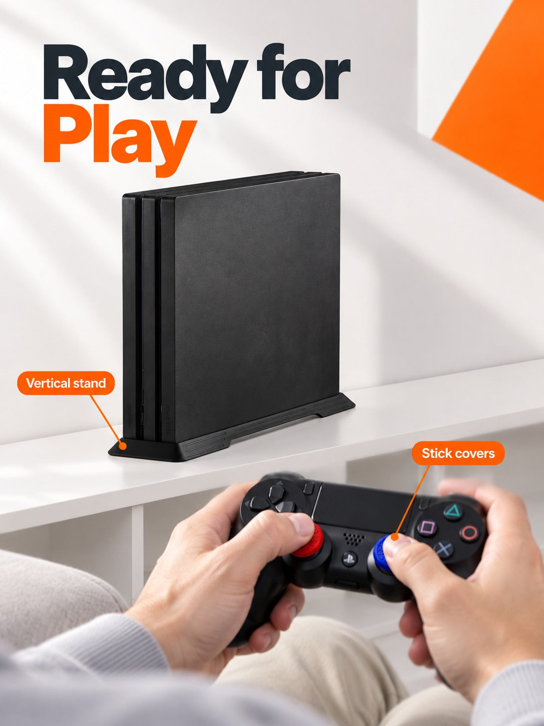 PS4 Pro Vertical Stand with Analog Stick Covers