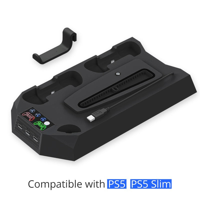 PS5 Cooling Stand with Dual Controller Charging Dock