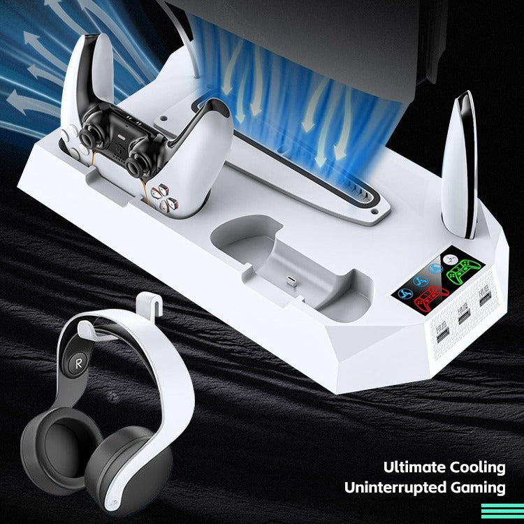 PS5 Cooling Stand with Dual Controller Charging Dock