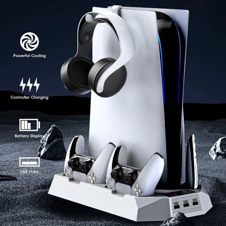 PS5 Cooling Stand with Dual Controller Charging Dock