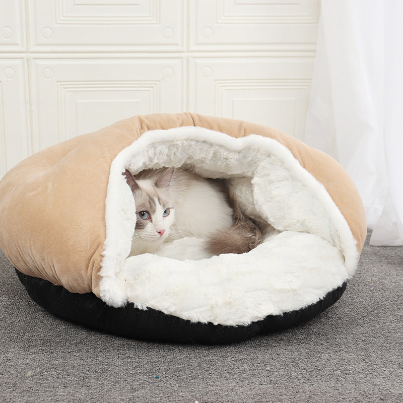 Enclosed Cat Bed for Warm, Cozy Indoor Sleeping Nook