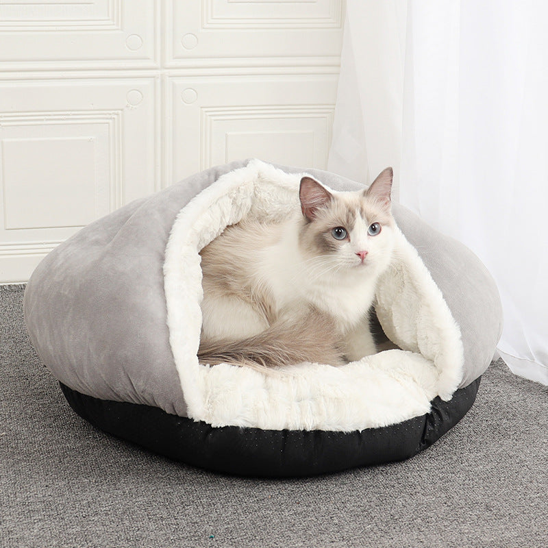 Enclosed Cat Bed for Warm, Cozy Indoor Sleeping Nook