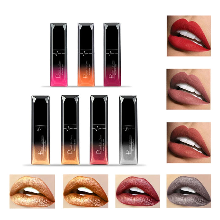 Metallic Liquid Lip Gloss, Waterproof Matte Color