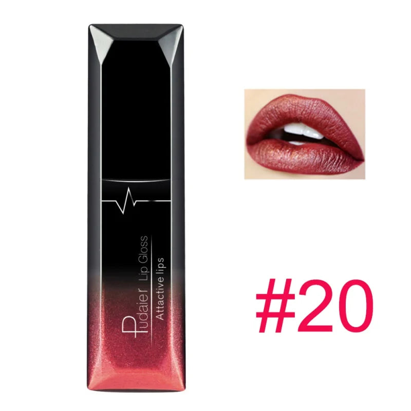 Metallic Liquid Lip Gloss, Waterproof Matte Color