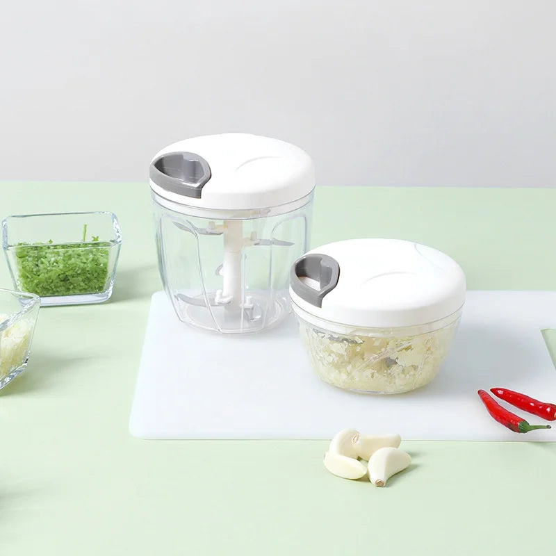 Hand Pull Garlic Chopper with Stainless Steel Blade