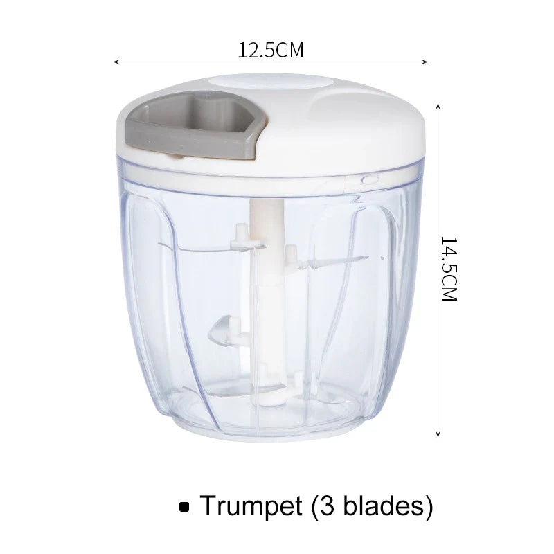 Hand Pull Garlic Chopper with Stainless Steel Blade