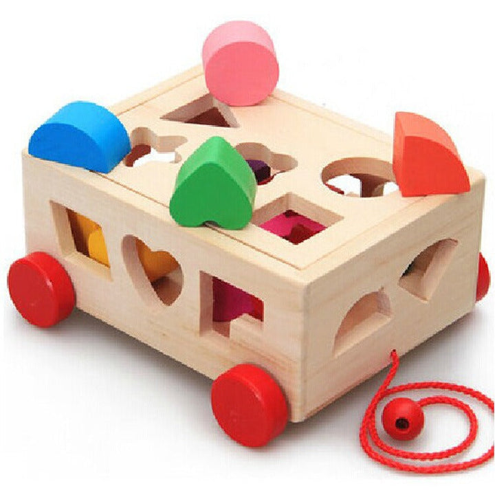 Wooden Shape Sorter Car for Screen-Free Toddler Play