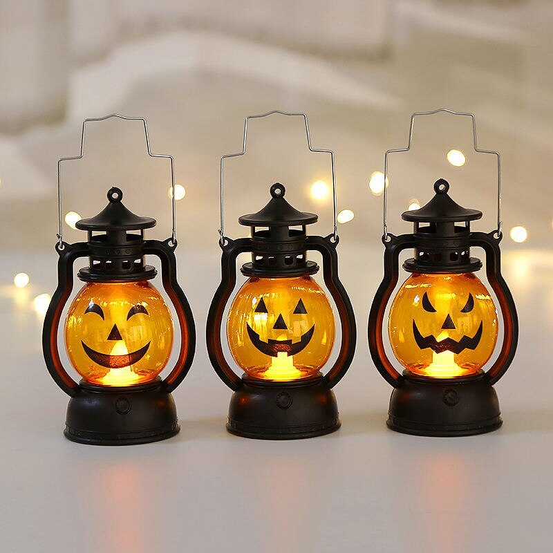 Pumpkin Skull LED Lantern Halloween Tabletop Light