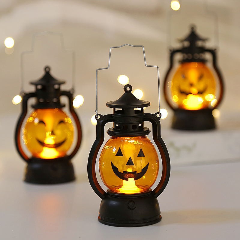 Pumpkin Skull LED Lantern Halloween Tabletop Light