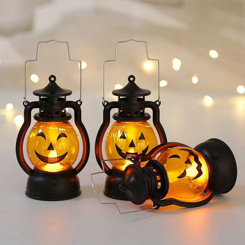Pumpkin Skull LED Lantern Halloween Tabletop Light