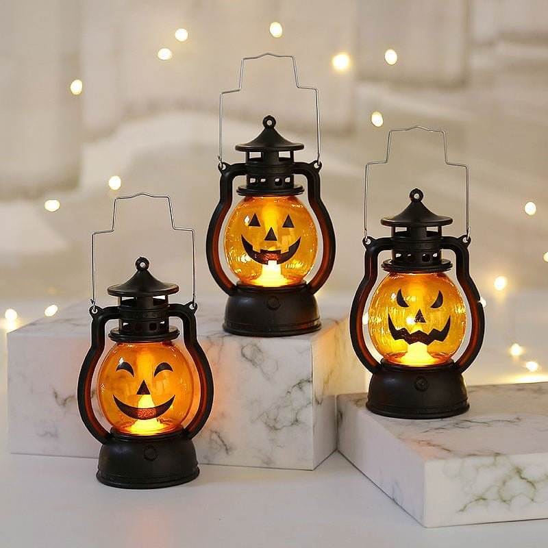 Pumpkin Skull LED Lantern Halloween Tabletop Light