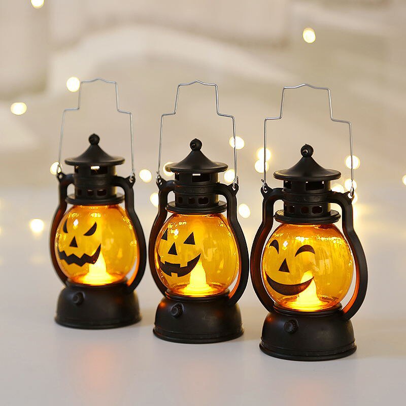 Pumpkin Skull LED Lantern Halloween Tabletop Light