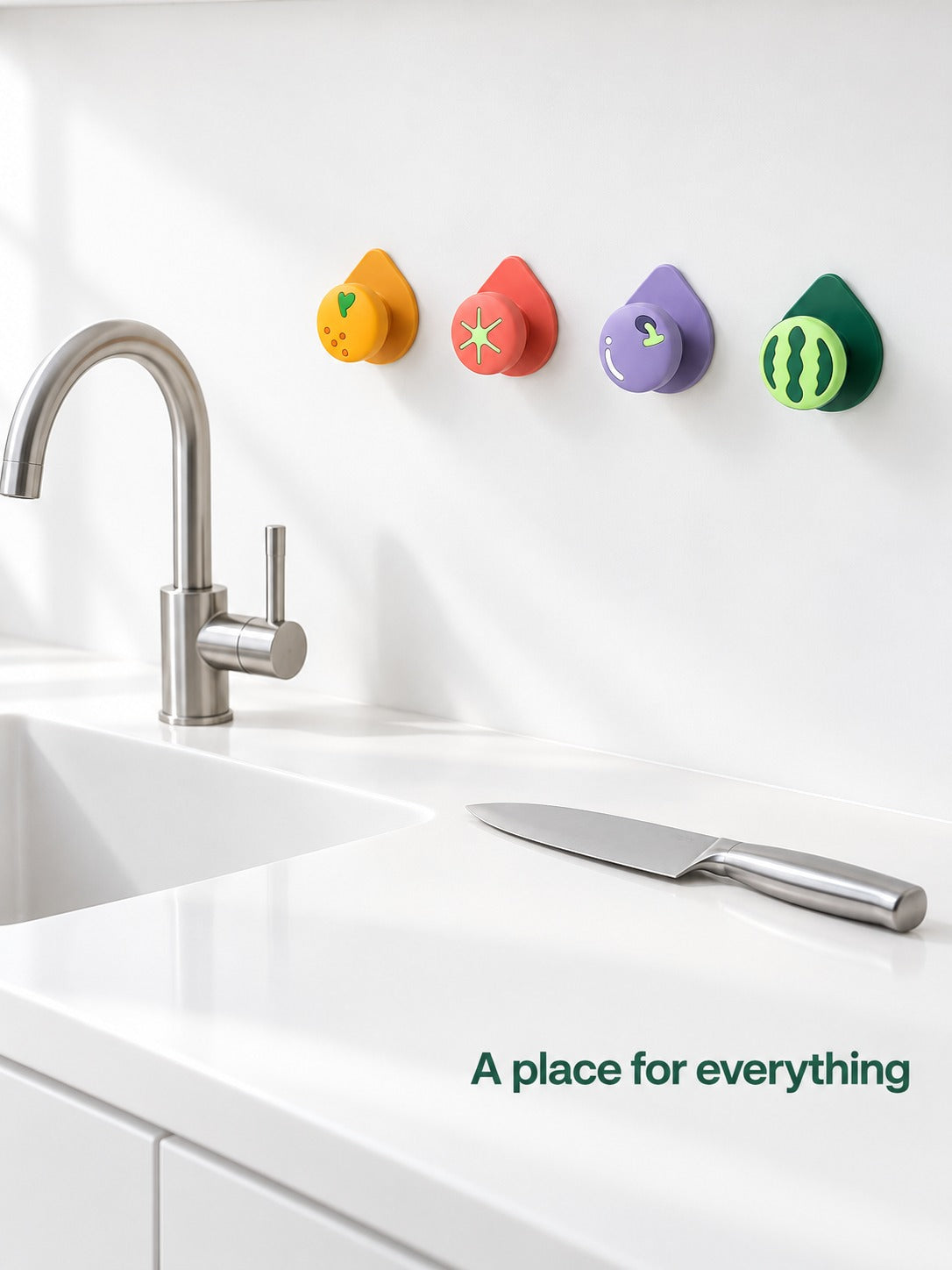 Punch-Free Fruit Wall Hooks for Bathroom and Kitchen