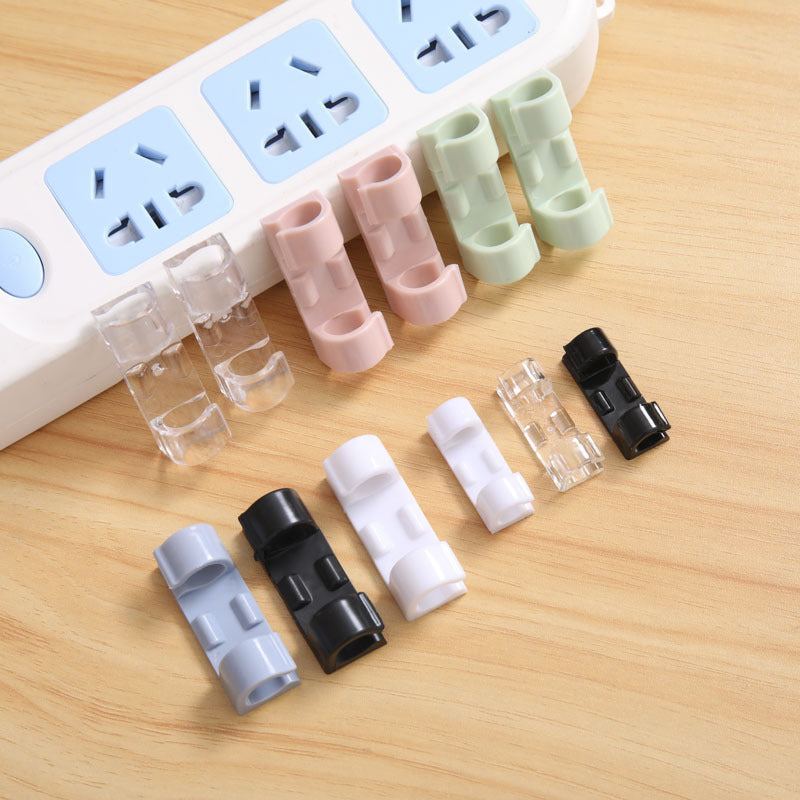 Punch-Free Self-Adhesive Desk Cable Clips for Tidy Setups