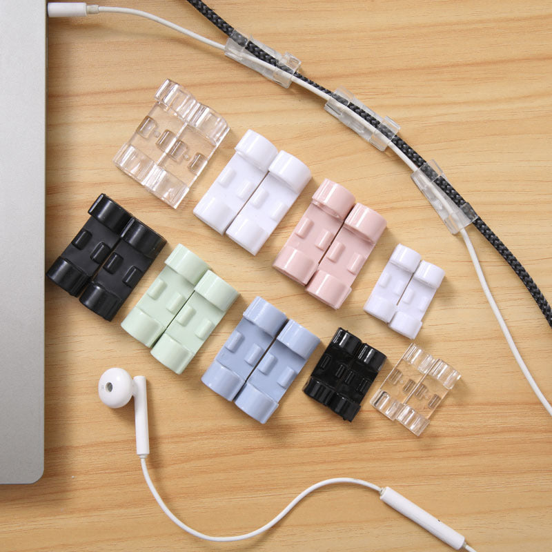 Punch-Free Self-Adhesive Desk Cable Clips for Tidy Setups
