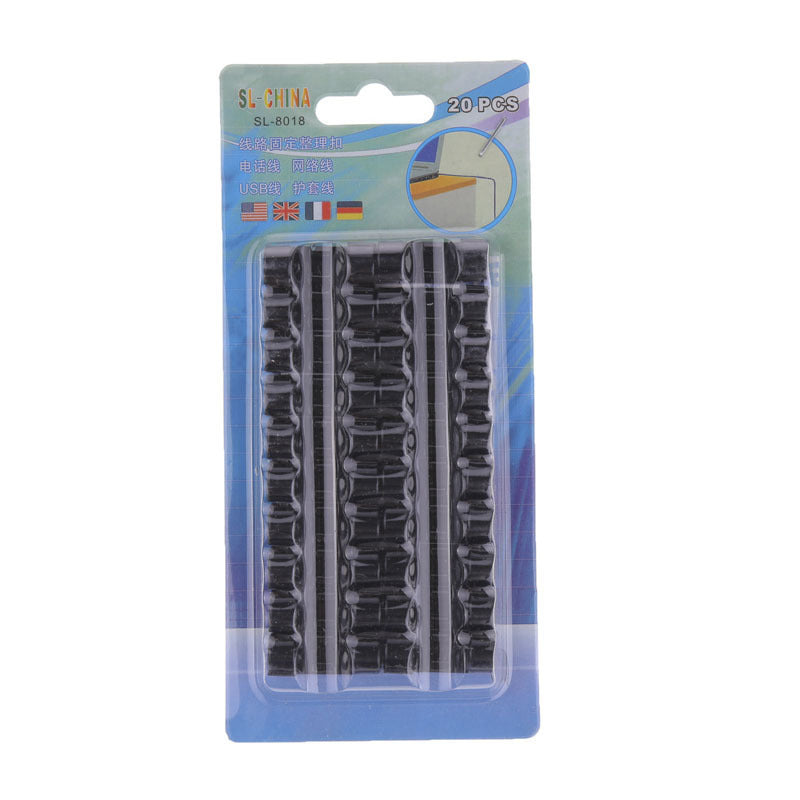 Punch-Free Self-Adhesive Desk Cable Clips for Tidy Setups
