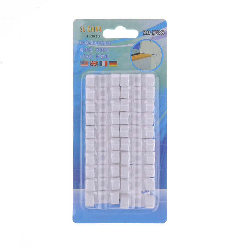 Punch-Free Self-Adhesive Desk Cable Clips for Tidy Setups