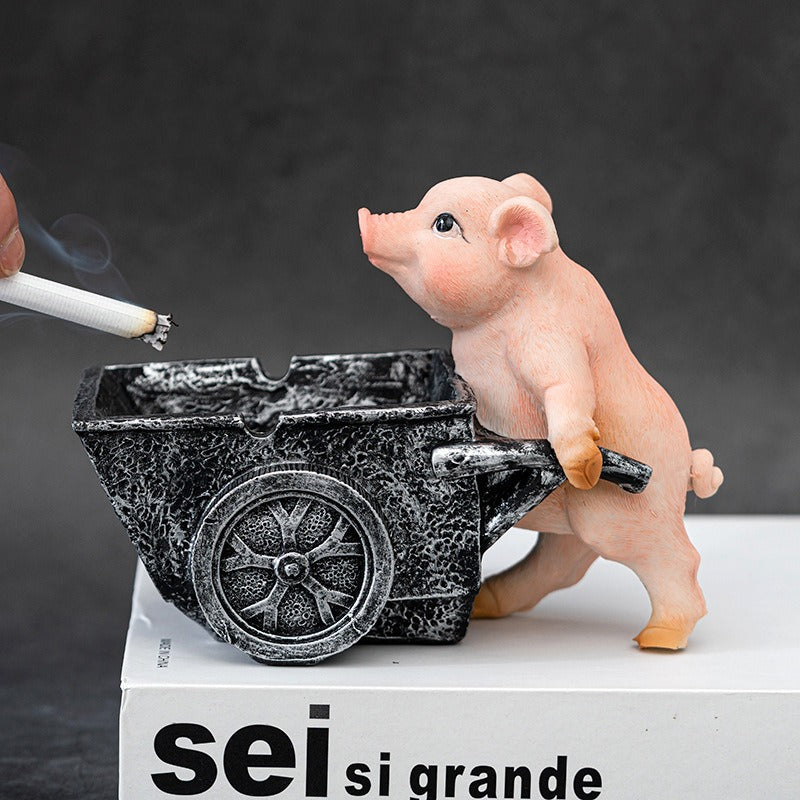 Pug Ashtray Cart – Decorative Ash Catcher for Desks