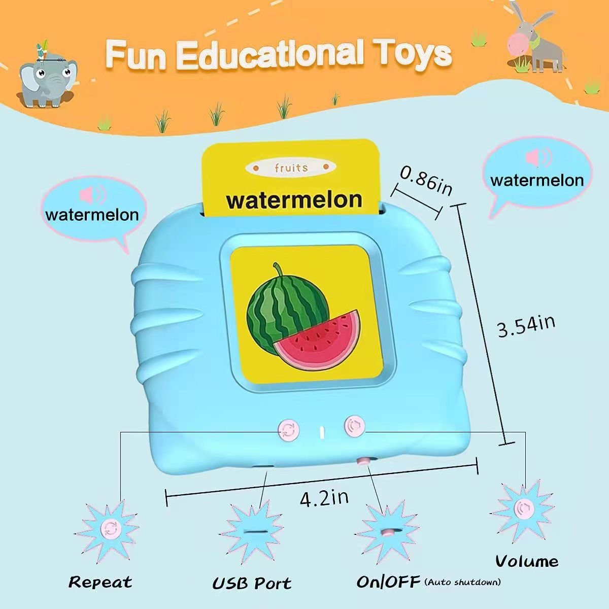 English Flashcard Learning Machine With Audio Practice Toy